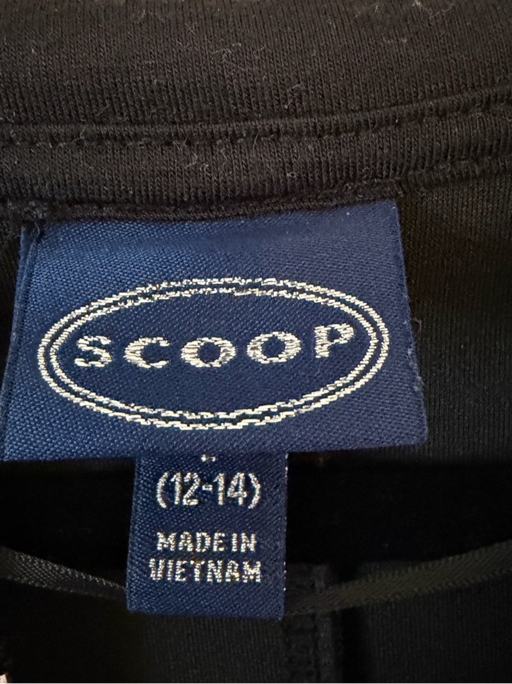 Scoop SZ L Scuba Knit Black Zip-Up Hooded Jacket - Picture 3 of 4